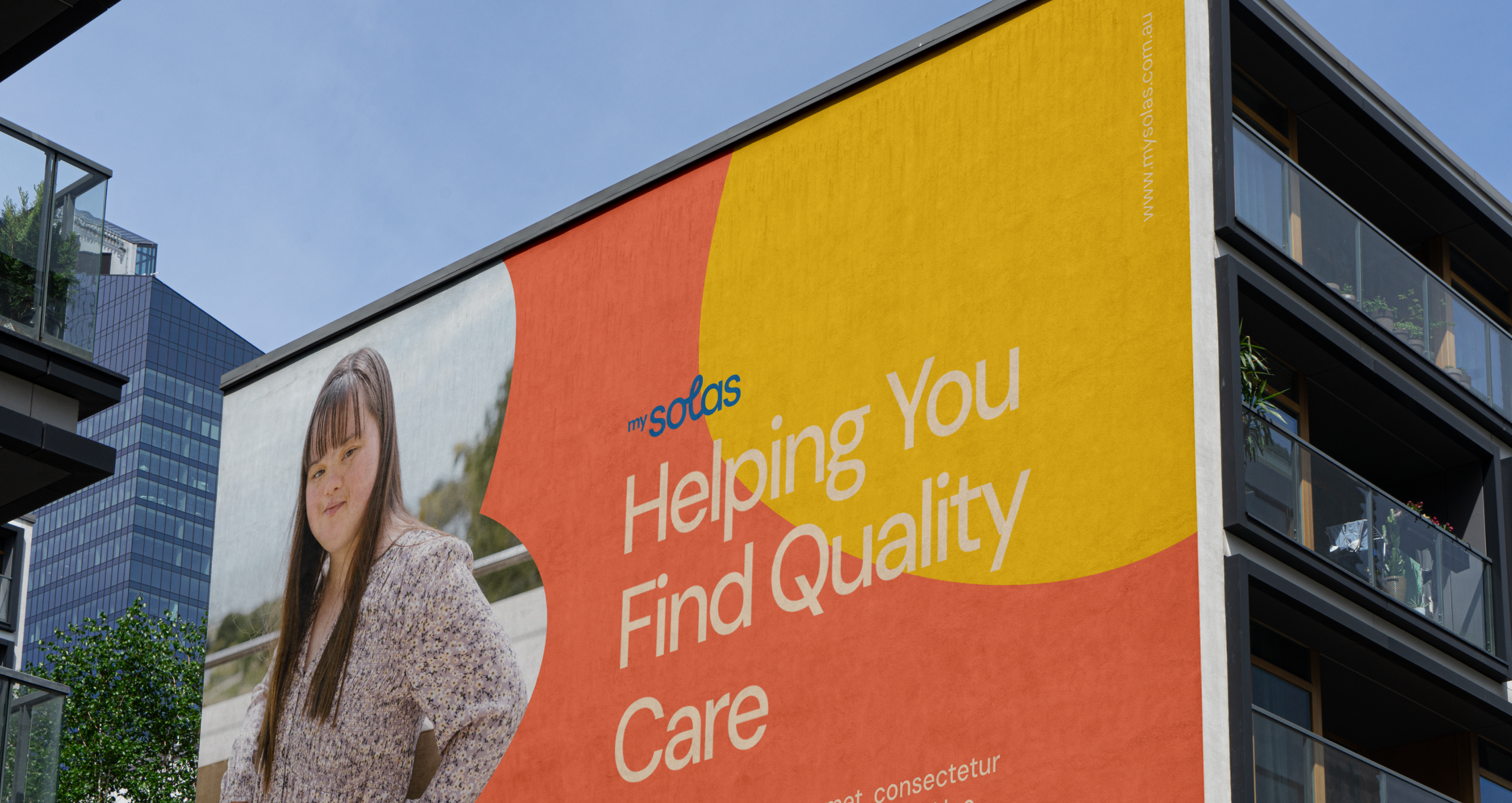 Building with advertisement for quality care.